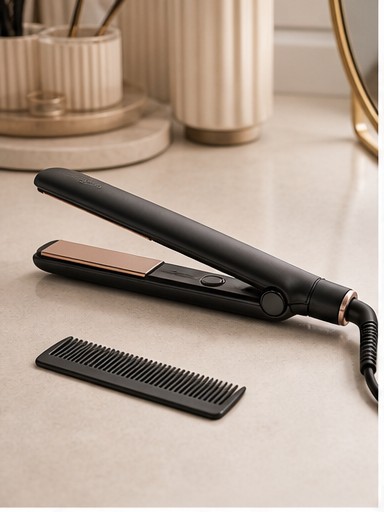 Non-branded flat iron and hair styling station